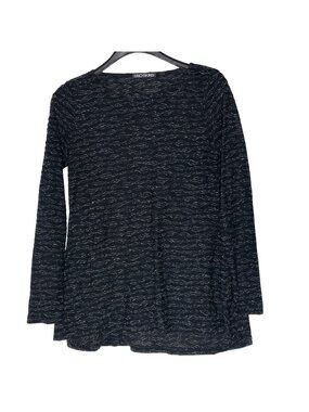 Sno Skins Crinkle Textured Long Sleeve Top Sz MED Artsy Grunge Y2K